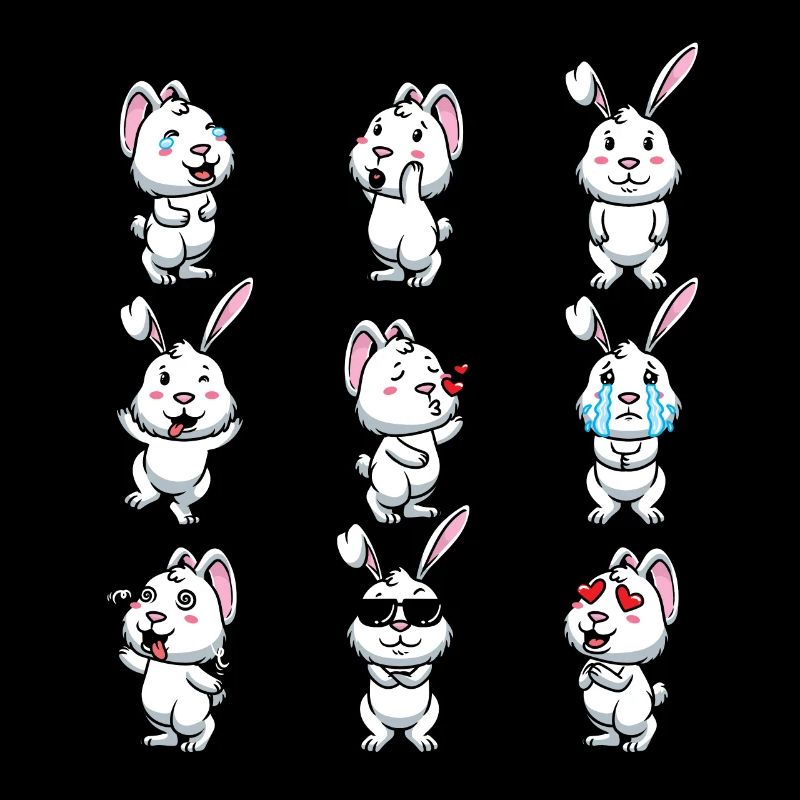 White Rabbit Emoticons Rabbit