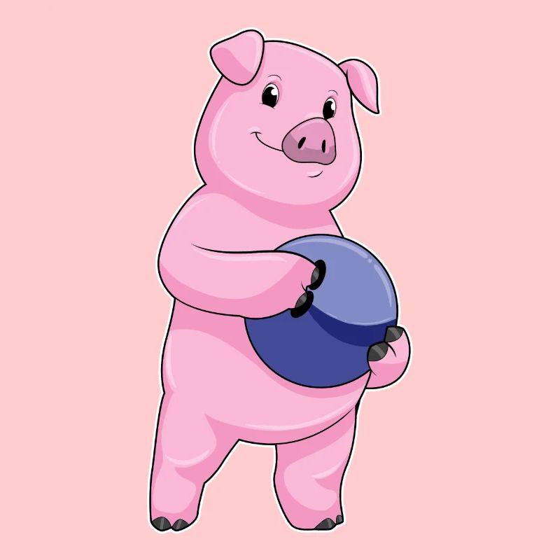 Boule de bowling cochon