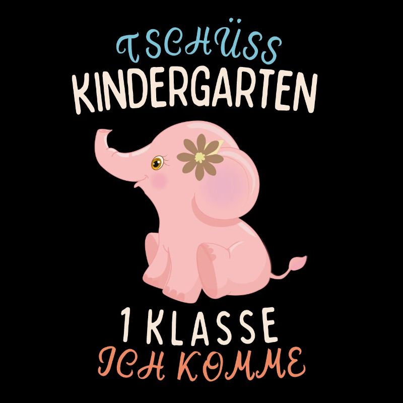 Tschüss Kindergarten 1 Klasse ich comme Elefant