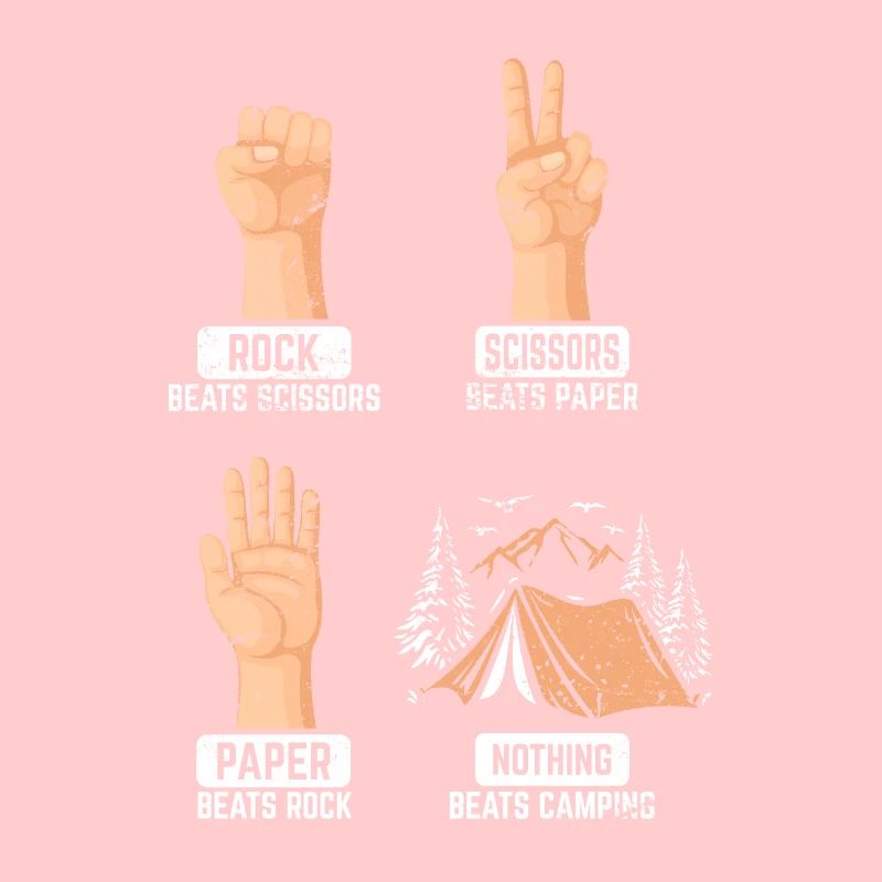 Rock Paper Scissors Nothing Beats Camping Funny Ca
