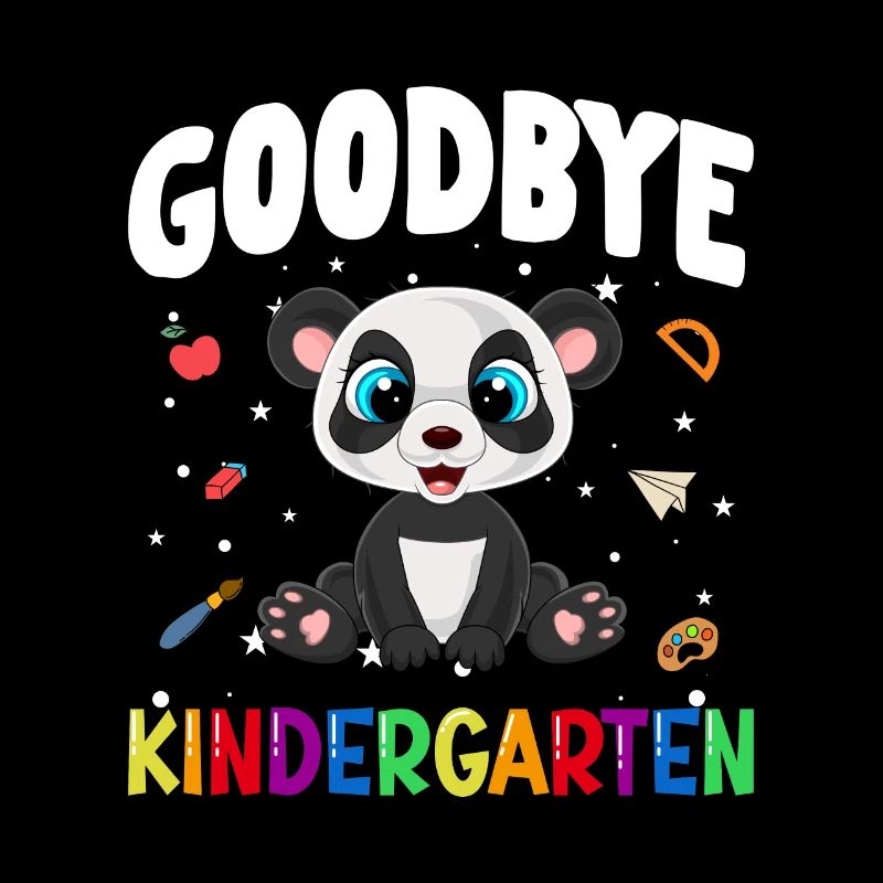 Goodbye Kindergarten Panda Einschulung Schule