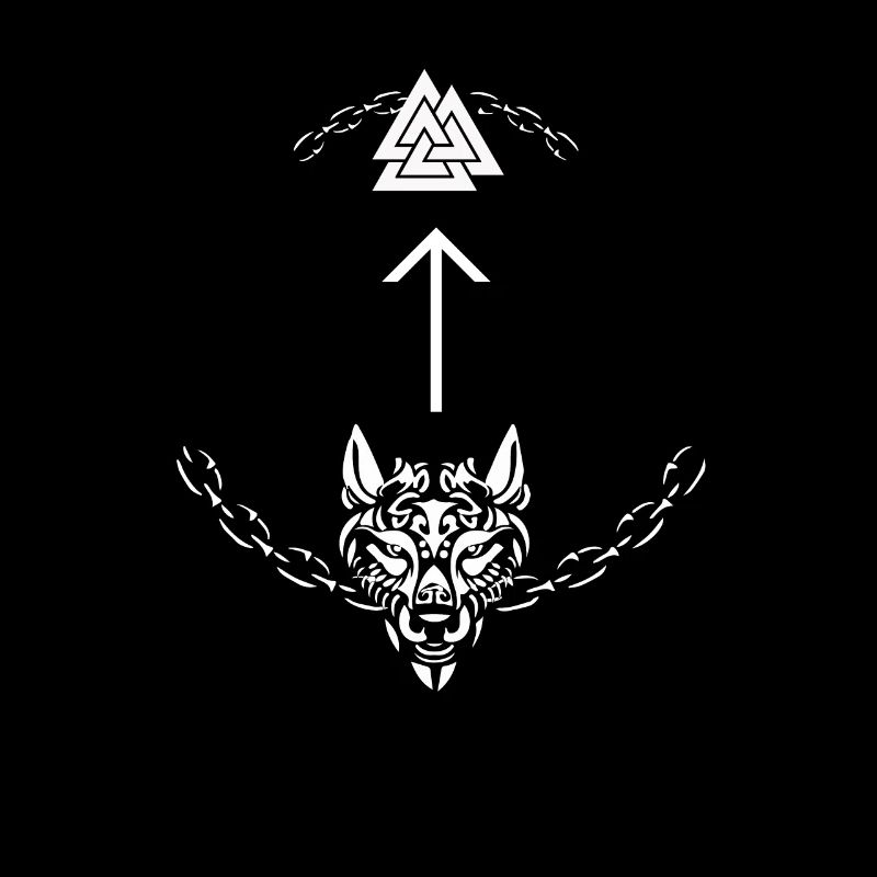 Wikinger Zeichen Fenrir Fenriswolf Wolf Kind Loki