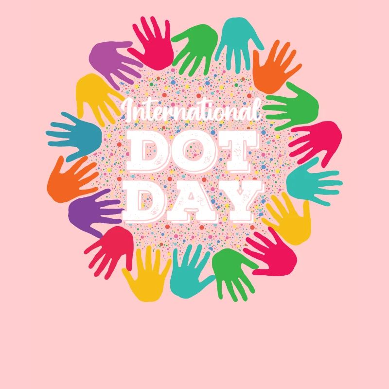 Hands Unity Pattern Colorful International Dot Day