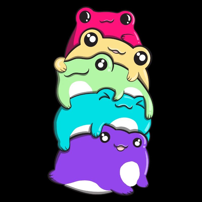 Non-Binary Pride Kawaii Frog Bunch Nonbinary