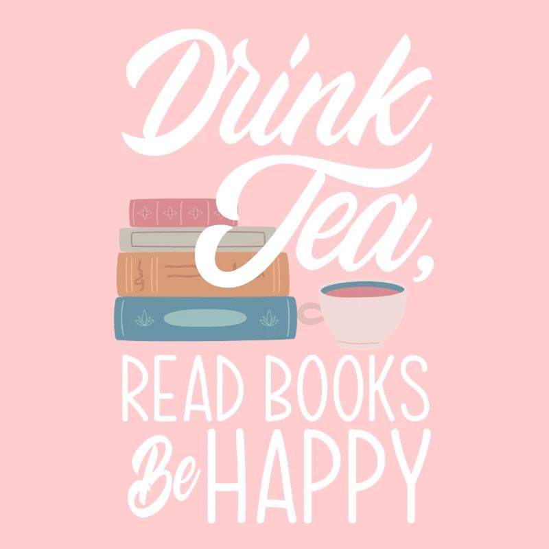 Tea Drinking Books Reading Hobby Gift