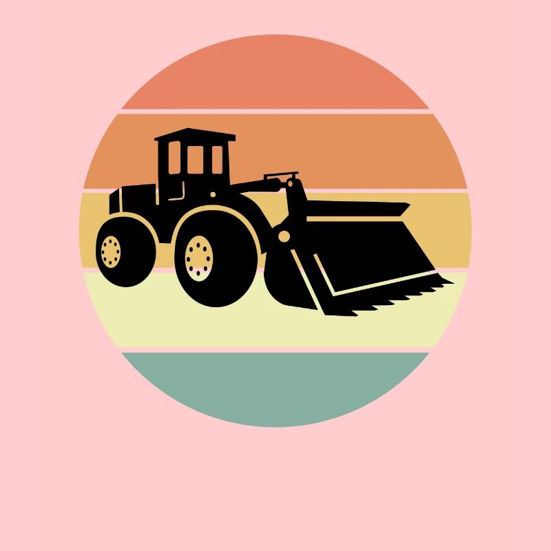 Conception de chargeuse sur pneus rétro