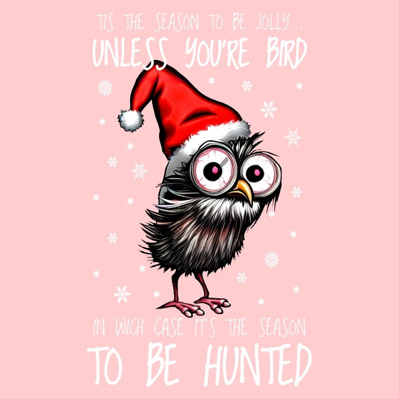 Weihnachtsvogel Eule mit Weihnachtsmütze Geschenk