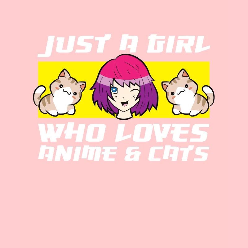Nur ein Mädchen, das Anime und Katzen liebt