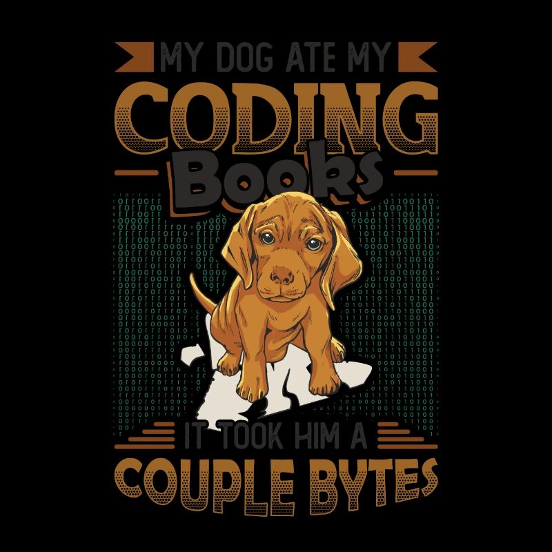 Dog Bytes Code Computer Joke Programmation