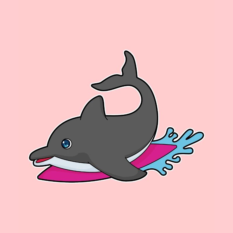 Été de surf sur planche de surf Dolphin