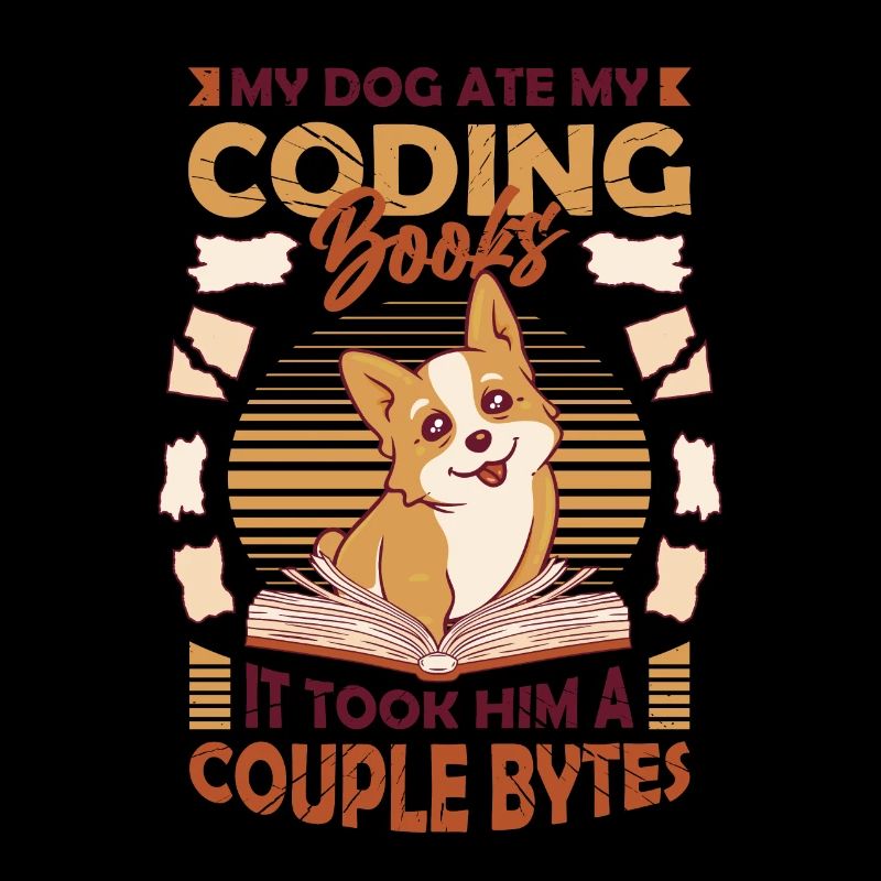 Dog Bytes Code Computer Joke Programmation