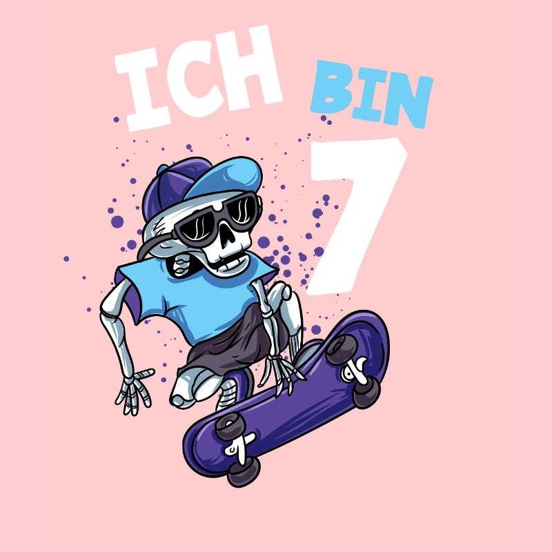 Ich bin 7 Jahre Skateboard 7. Geburtstag