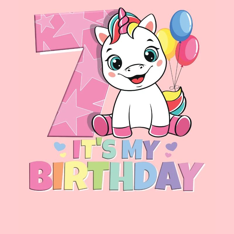 Regenbogen Einhorn 7. Geburtstag Mädchen 7 Jahre