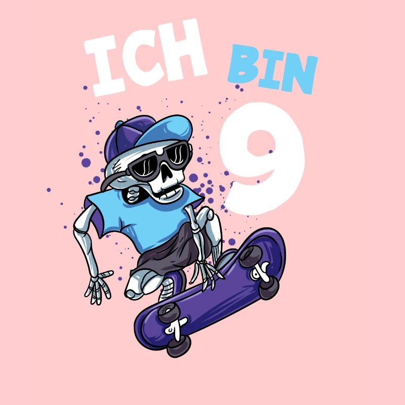 Ich bin 9 Jahre Skateboard 9. Geburtstag