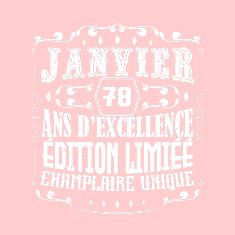 Vintage Janvier 78 ans. anniversaire janvier.