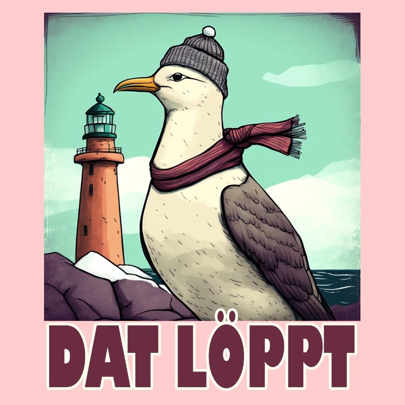 Dat Löppt Möwe Leuchtturm Meer Plattdeutsch Norden