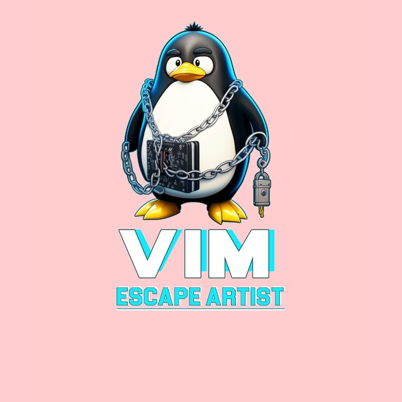 Funny for Linux Admins VIM Escape Artist Tux