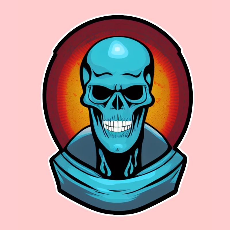 Blauer Monsterschädel