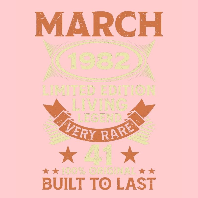 41st birthday March Born in 1982 Gift idea