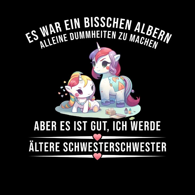 Ich werde eine ältere Schwester Einhorn Design