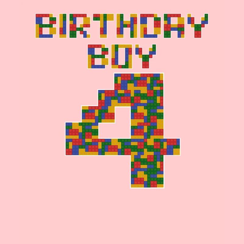 Cute 4st Birthday Gift 4 Year Old Block Building