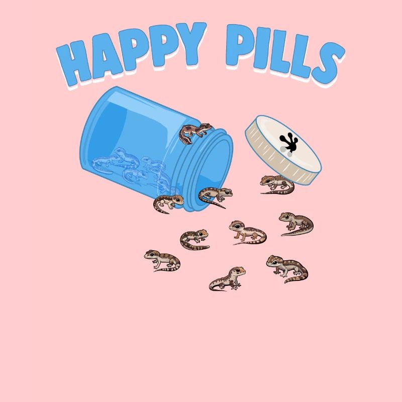 Happy Pills Lizards Drôle de Gecko africain à queue grasse