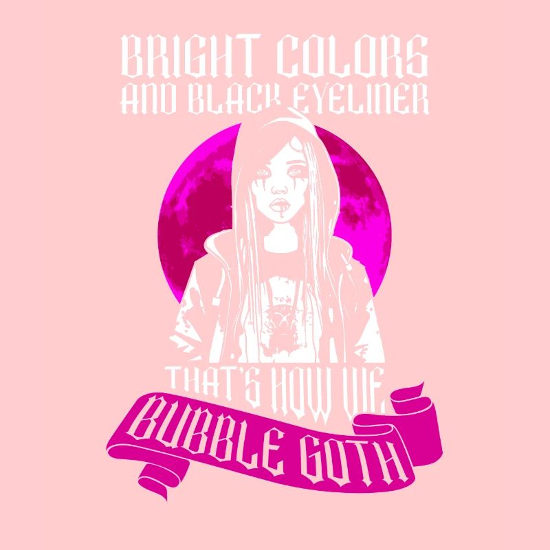 Couleurs vives noir eye-liner bulle goth
