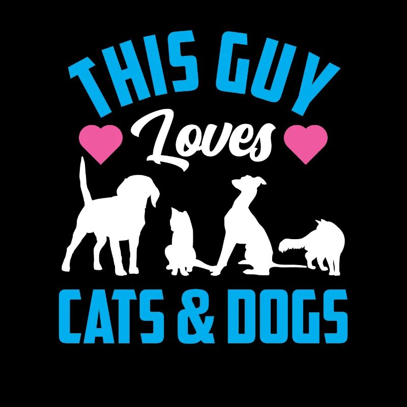 Ce gars aime les chats et les chiens Chien Chat