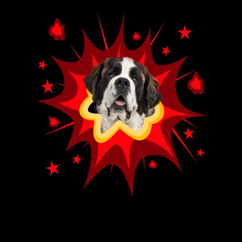 Conception de chien comique - Pow - St. Bernard
