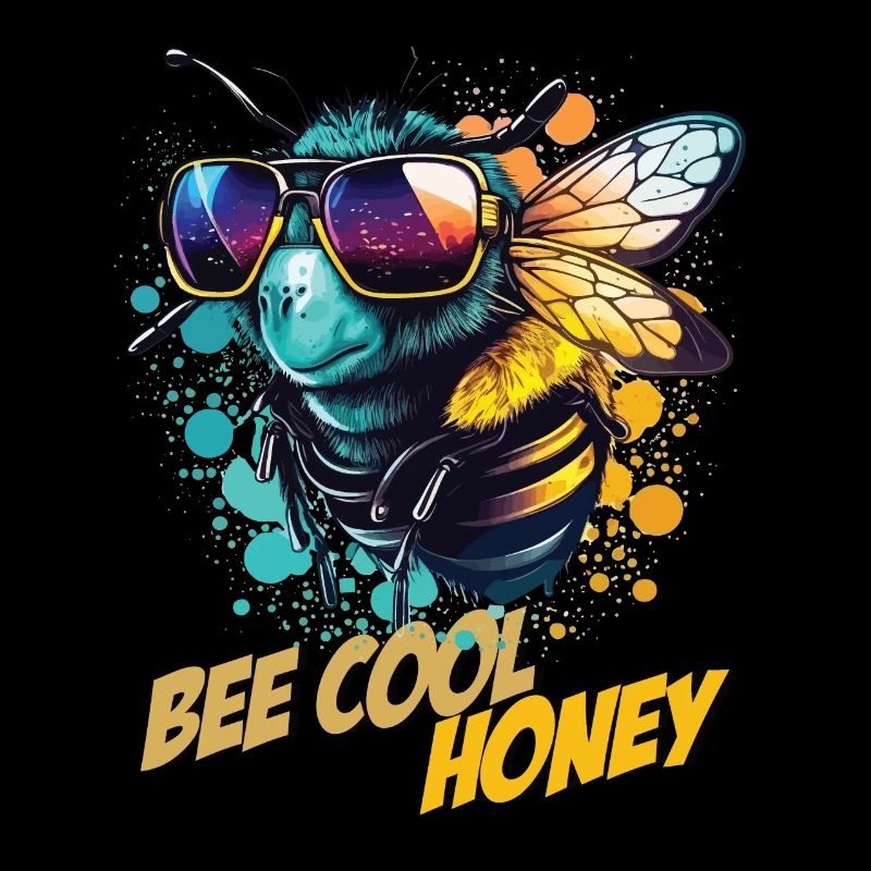 Bourdon graffiti avec lunettes de soleil Bee Cool Honey