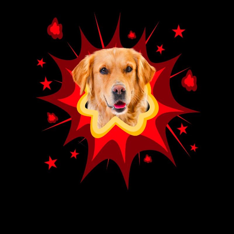 Comic Hund Design - Pow - Golden Retriever