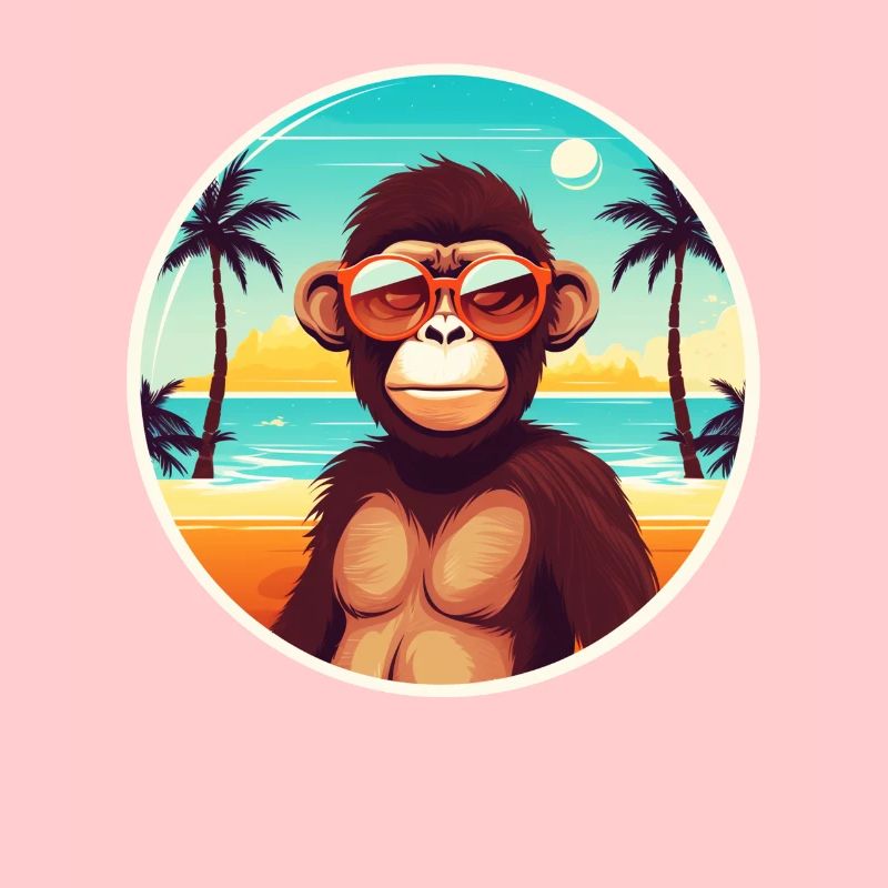 Surf, sable et singe: tee de plage tendance pour Summe