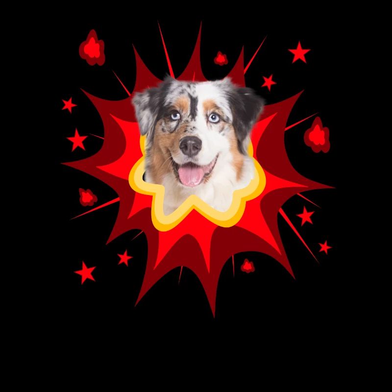 Comic Hund Design - Pow - Australian Shepherd