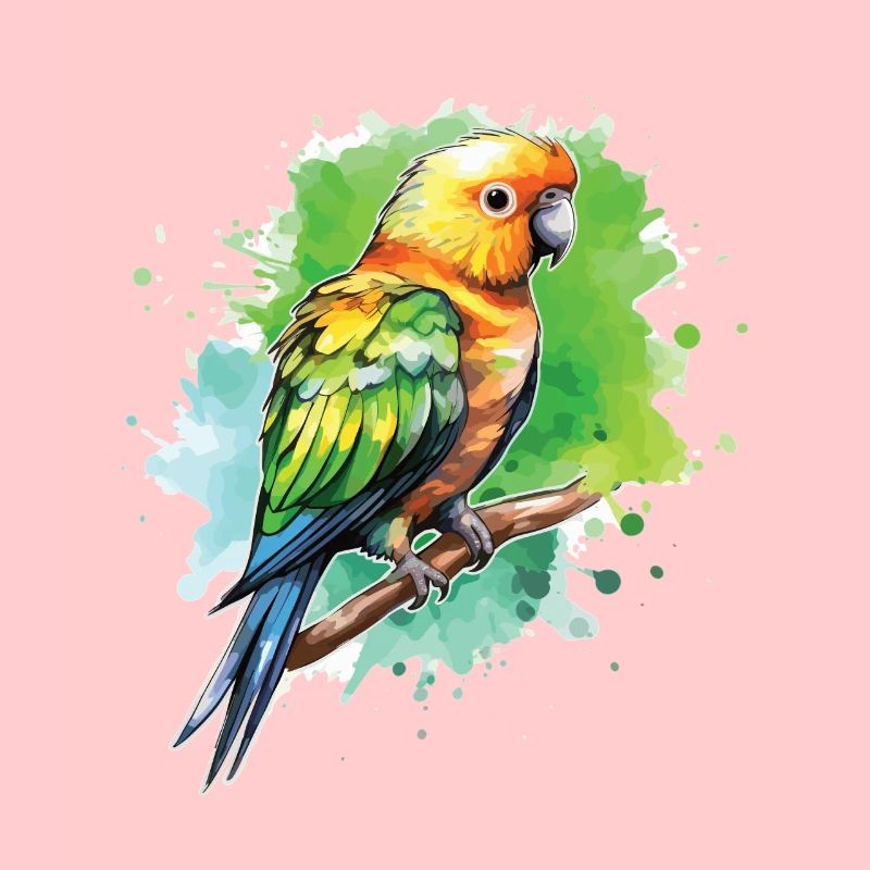Art de l’aquarelle mignonne perruche