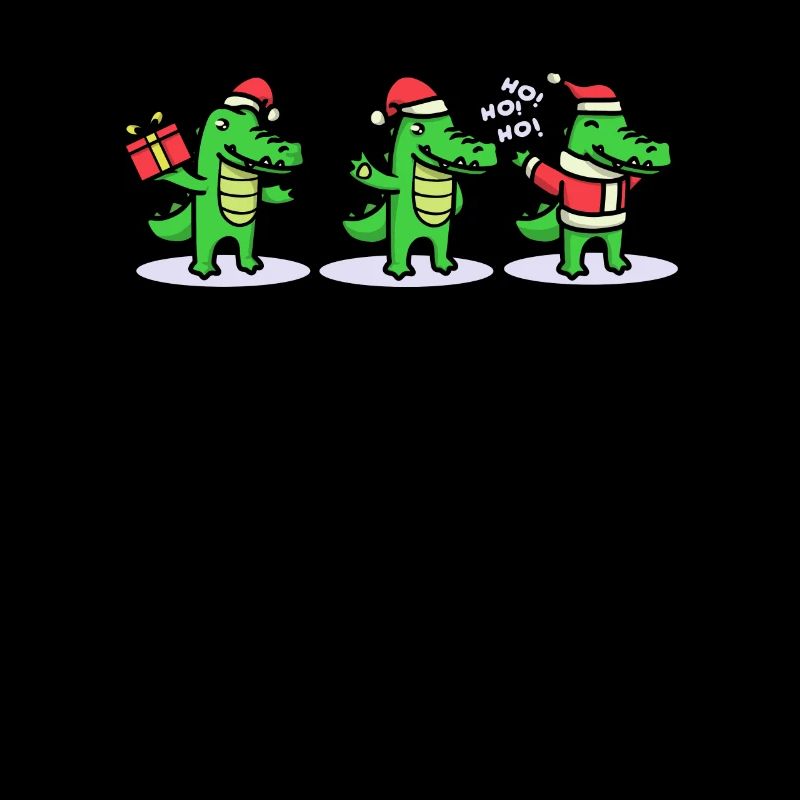 3 Weihnachtskrokodile Weihnachtsmann Xmas