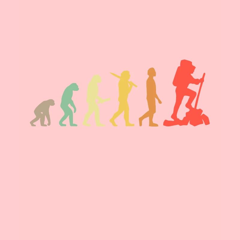 Retro Hiking Evolution Geschenk für Wanderer