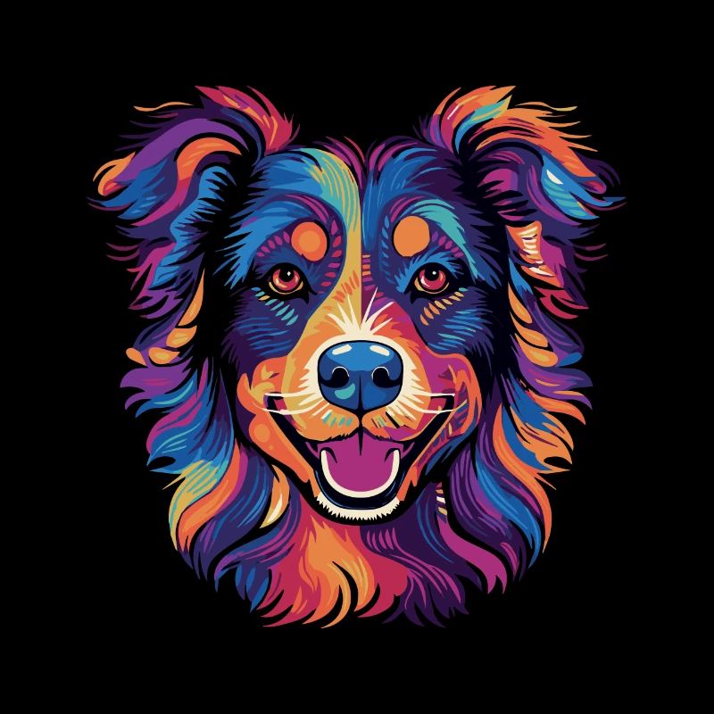 Australian Shepherd Colorful Aussie