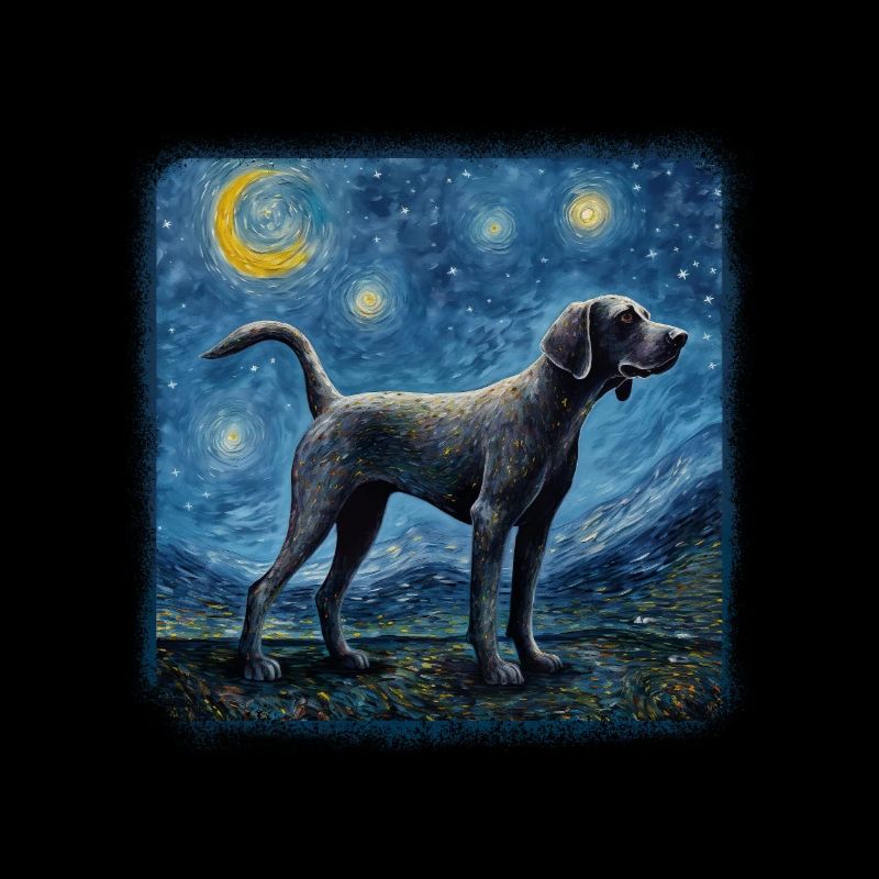 German Shorthaired Pointer Van gogh starry night