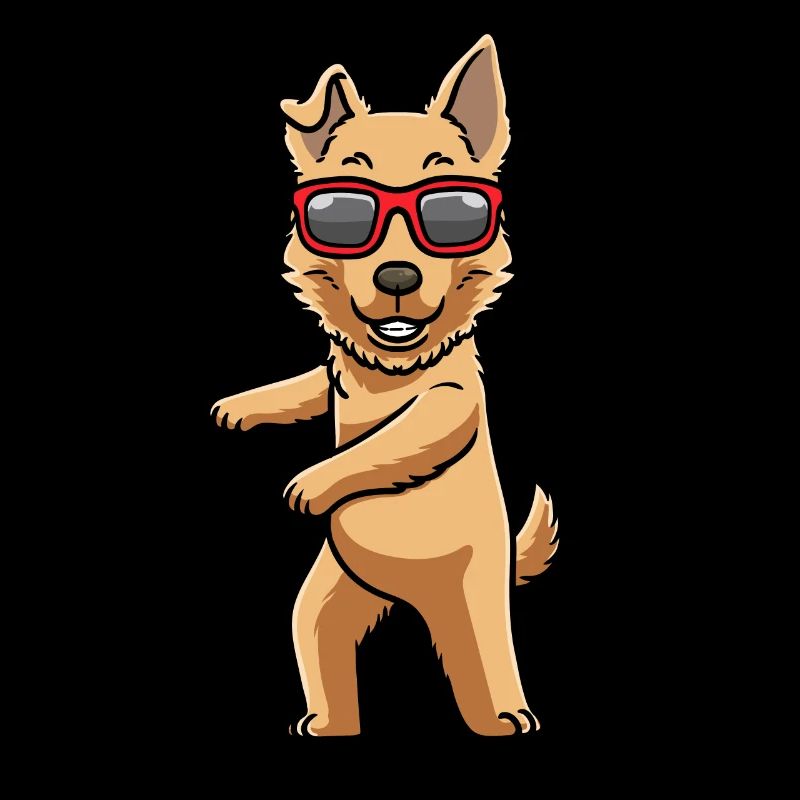 Chien de berger basque avec lunettes de soleil