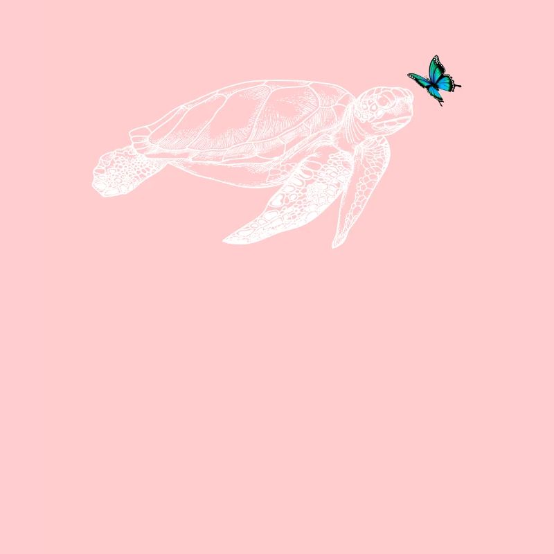 Turtle with butterfly