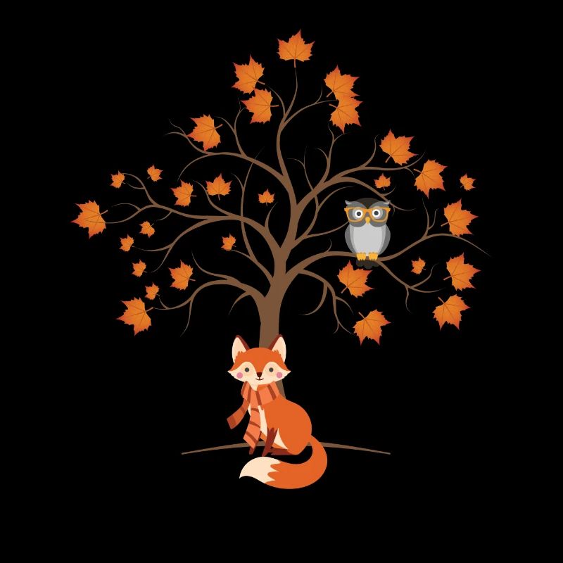 Herbst Fuchs Eule Fall Autumn Blätter