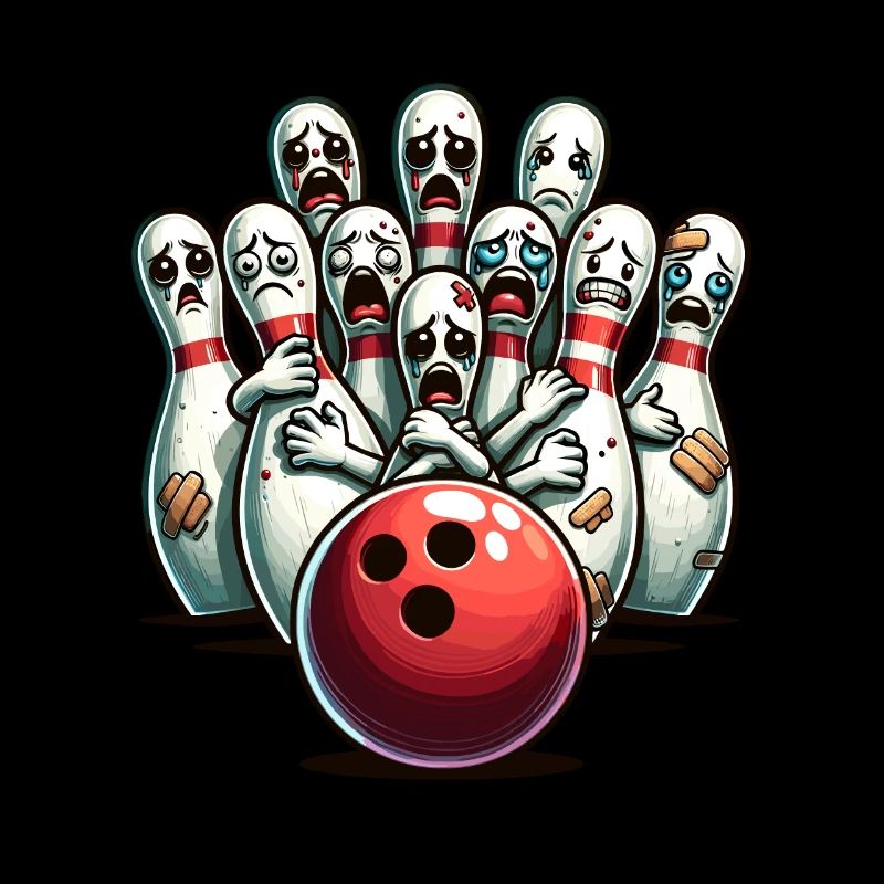 Faces de quilles de bowling drôles pour les amateurs de bowling