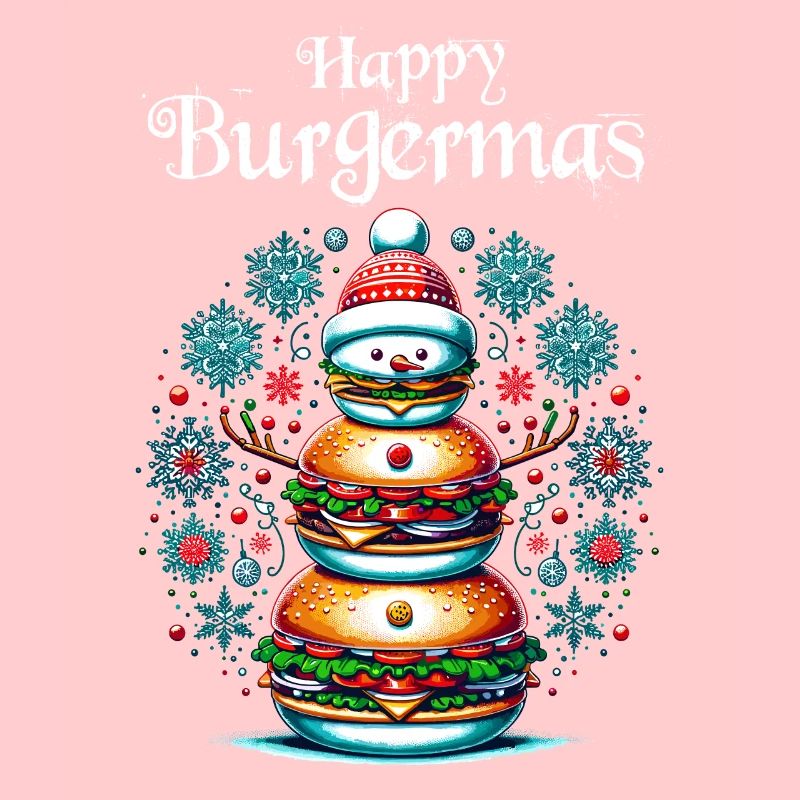 Burgermas Hamburger Schneemann Weihnachtsgeschenk Burger