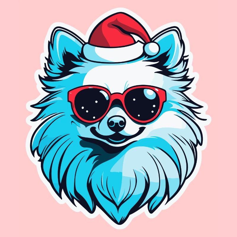 Illustration de Noël poméranien