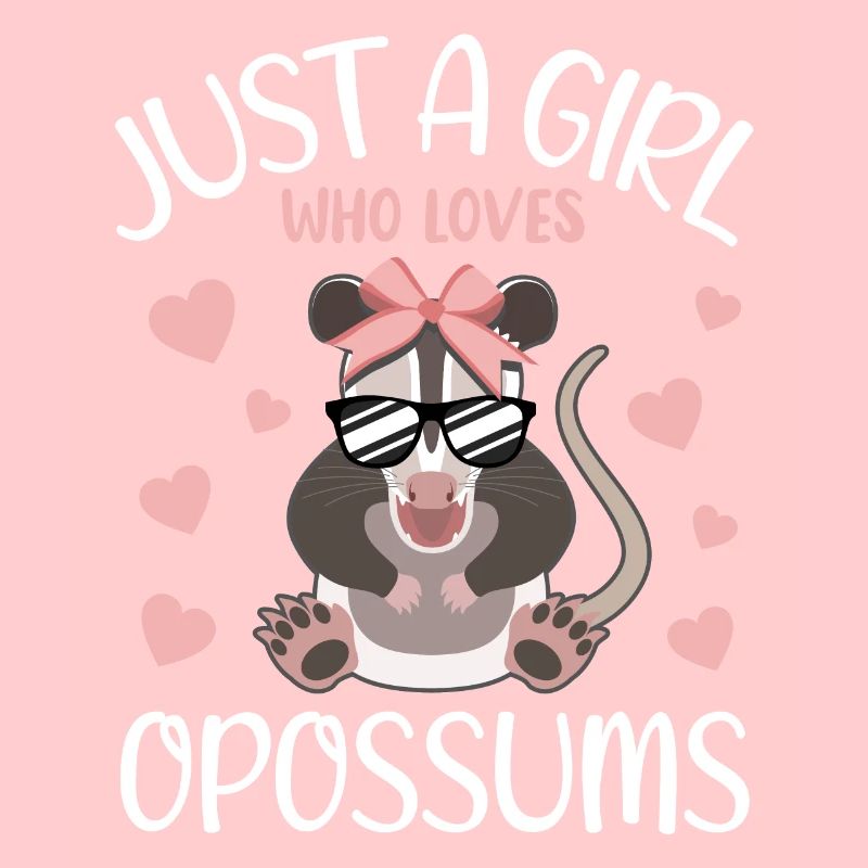 Mädchen Opossum Liebe Herzchen Motiv