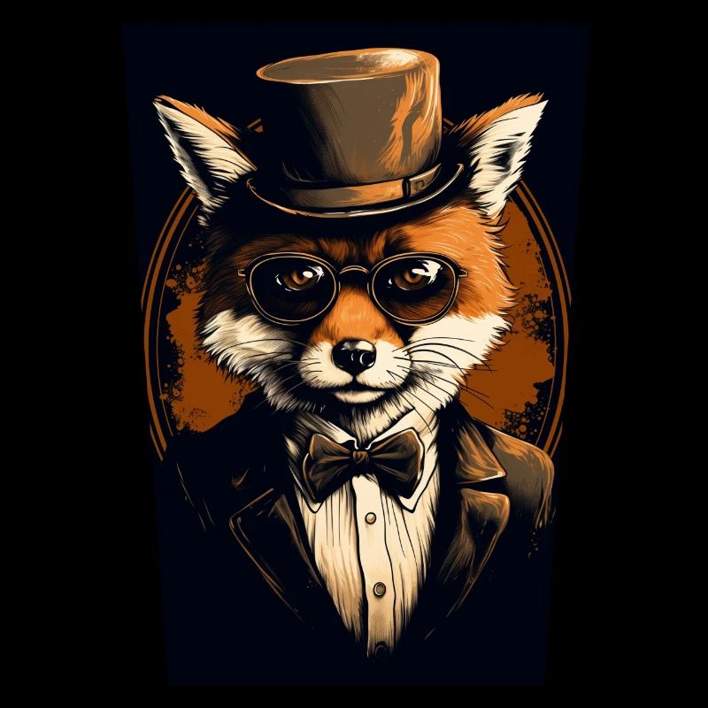 Fuchs mit Hut und Brille