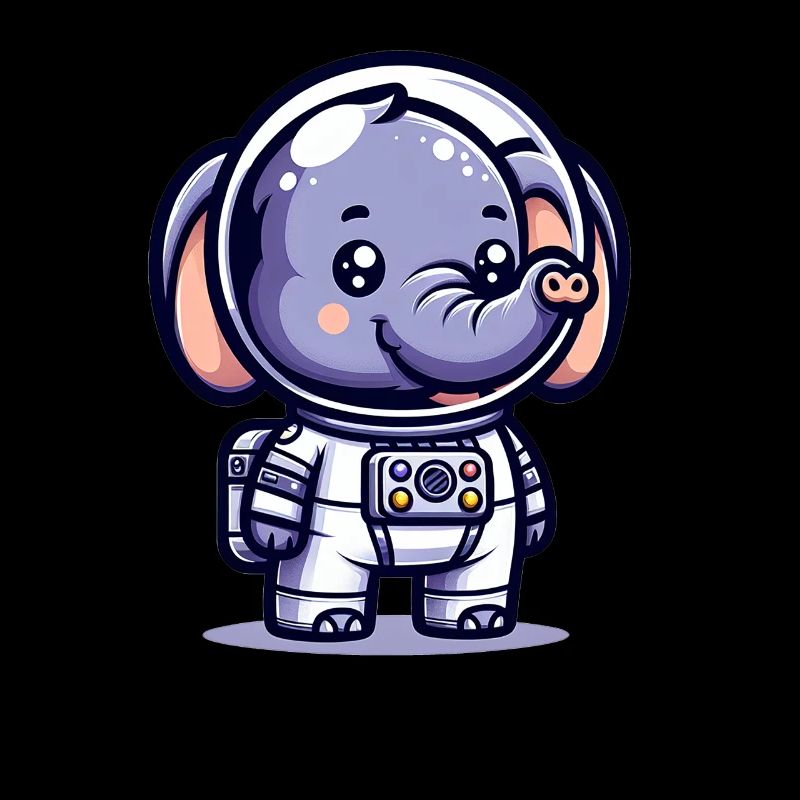 Éléphant mignon astronaute
