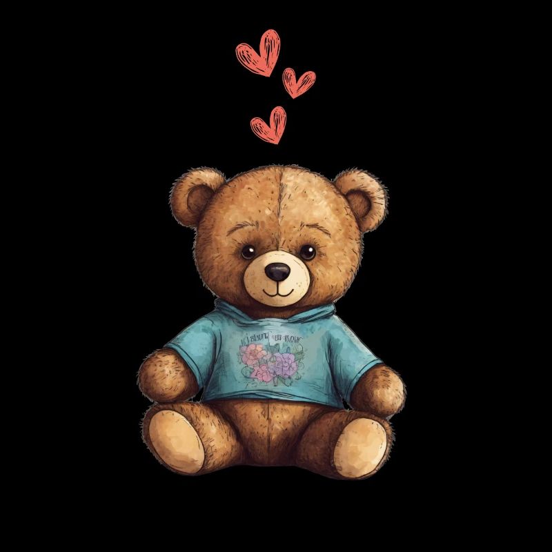 Teddybär Cartoon mit Herzen Teddy Bär Süß