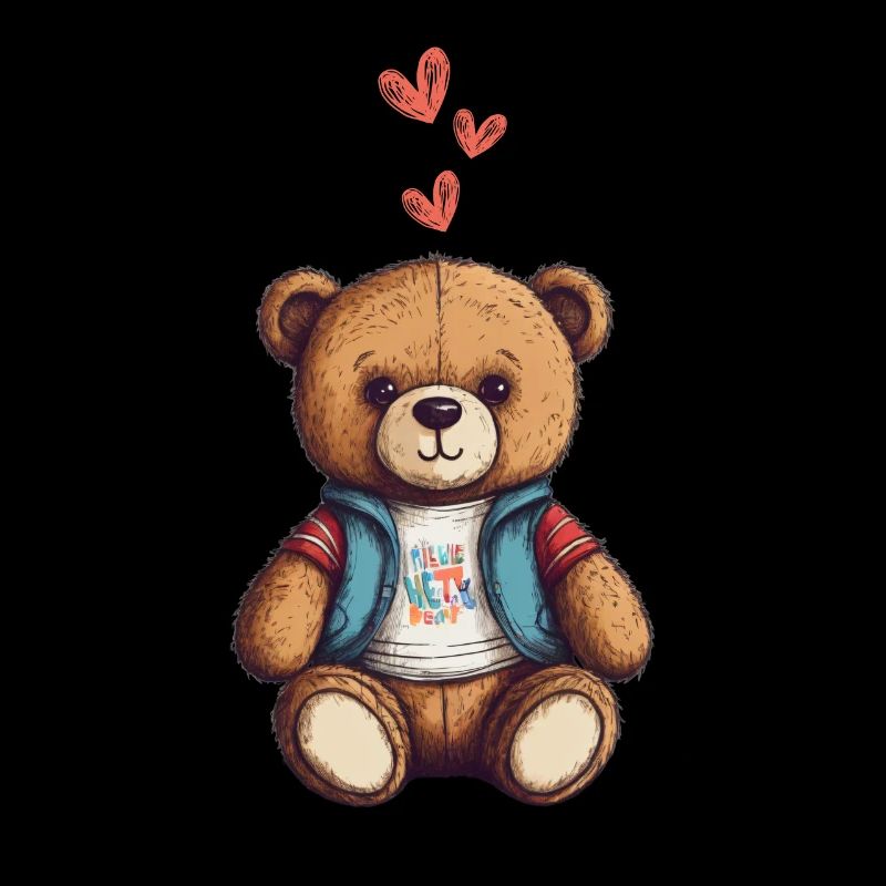 Teddybär Cartoon mit Herzen Teddy Bär Süß