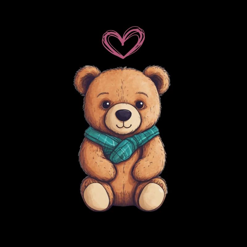 Teddybär Cartoon mit Herz Teddy Bär Süß